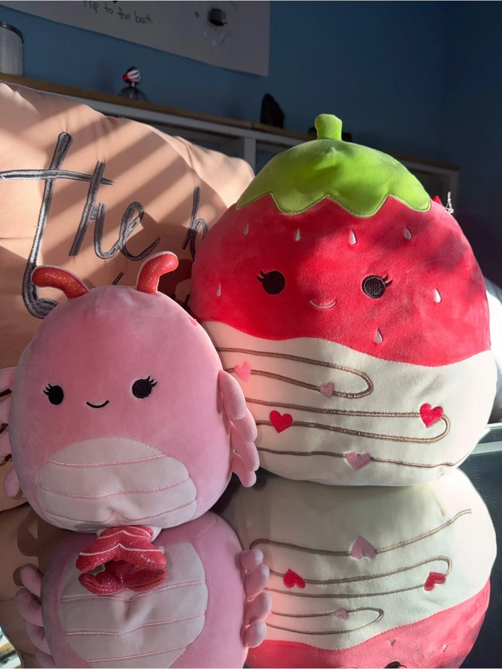 Squishmallows Scarlet Strawberry & Simone Shrimp Pink Valentine Plush Set plush